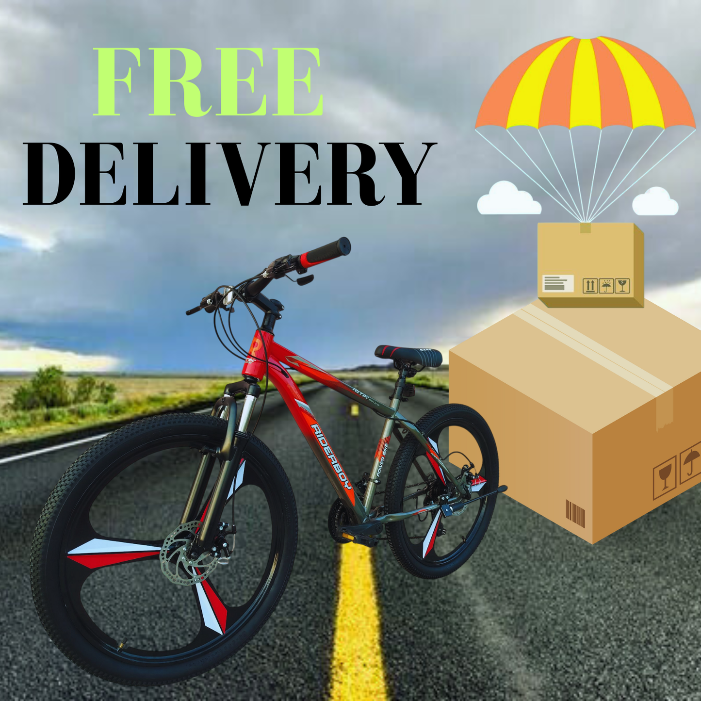 RIDERBOY 26 Inch Mountain Bike 21 Gear Mag Wheel 3/6-Spoke Wheels