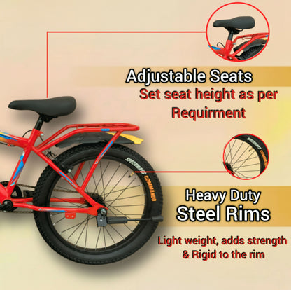 Logon Kids cycle with Inbuilt carrier 20 T (inch) Road Cycle  (Single Speed, Black Red, Rigid)