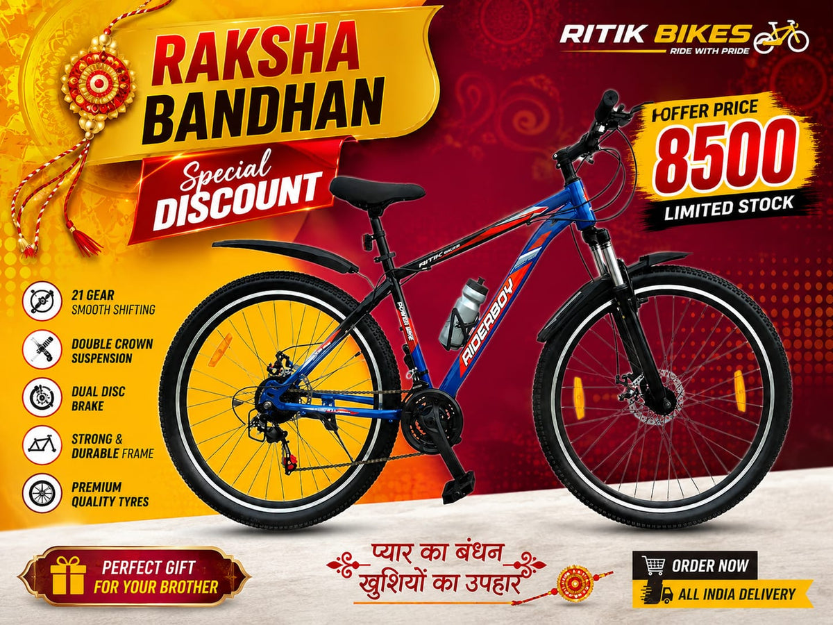 RiderBoy 21 Gear Mountain Bicycle | Front Suspension & Double Disc Brake MTB Cycle 29 INCHI