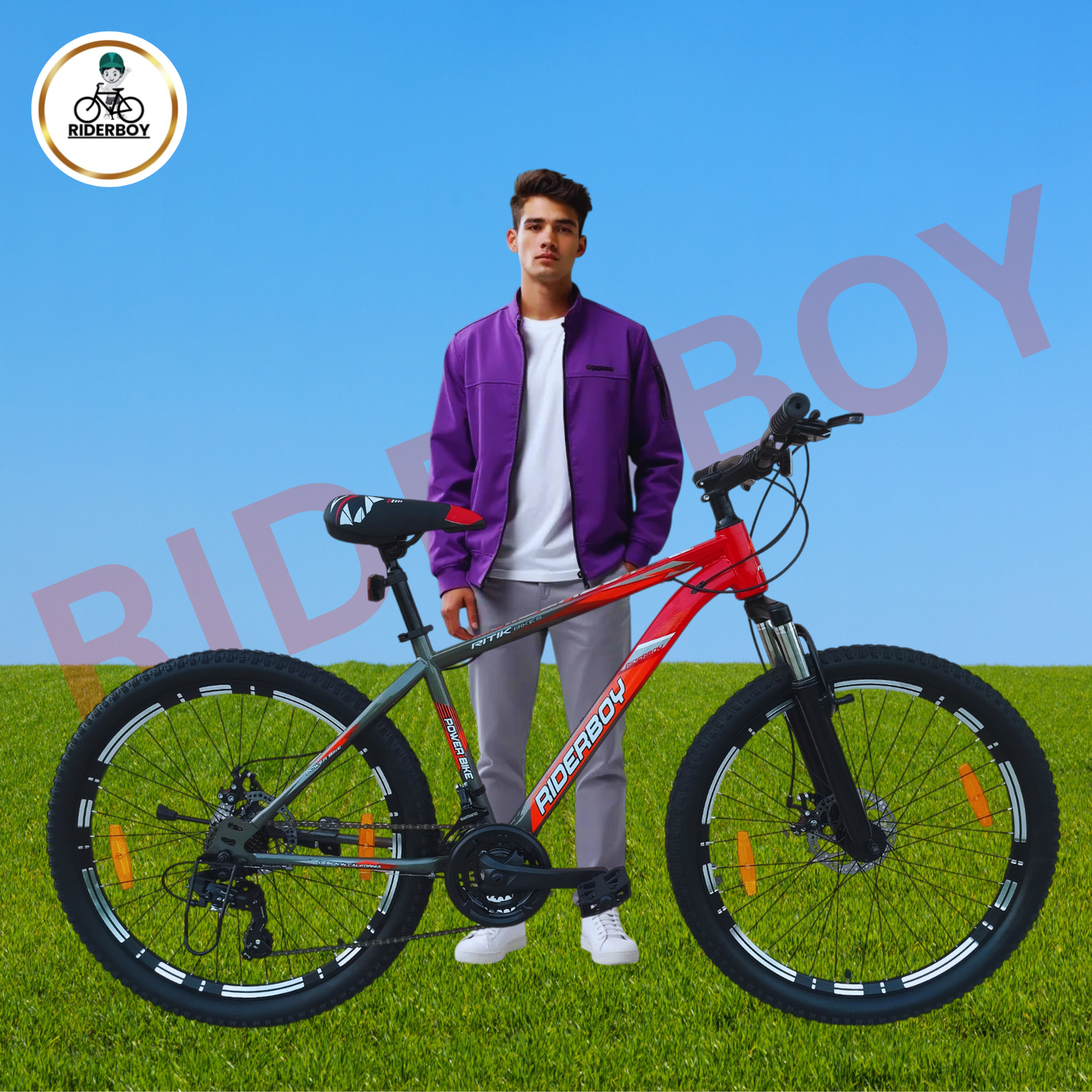 RIDERBOY PRO 21 Gear DUAL DISC /Hardtail 26 T (inch) Red Grey
