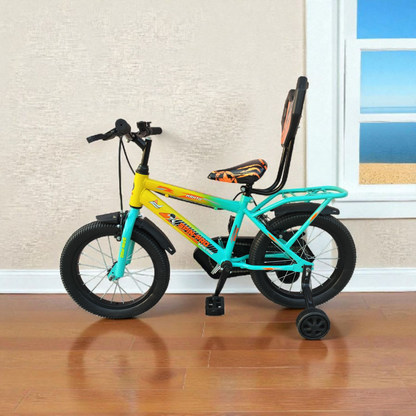 RIDERBOY 16T Cycle for Kids 3 to 7 Years - Bike for Boys and Girls - 85% Green, Orange Rigid