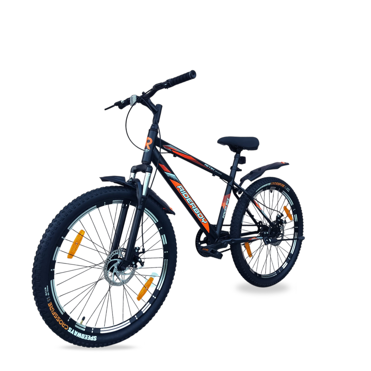 RIDERBOY MTB 26T With Front and Disc Mat Black 26 T (inch) Mountain Cycle (Single Speed, Green, Grey