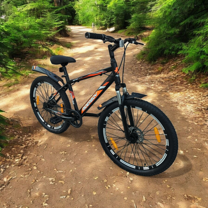 RIDERBOY MTB 26T With Front and Disc Mat Black 26 T (inch) Mountain Cycle (Single Speed, Green, Grey