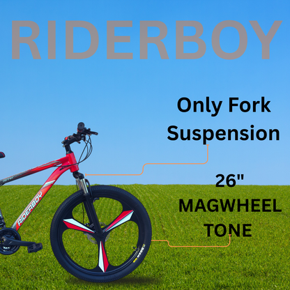RIDERBOY 26 Inch Mountain Bike 21 Gear Mag Wheel 3/6-Spoke Wheels