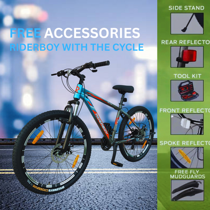 RIDERBOY PRO 21 Gear DUAL DISC /Hardtail 26 T (inch) Blue Grey