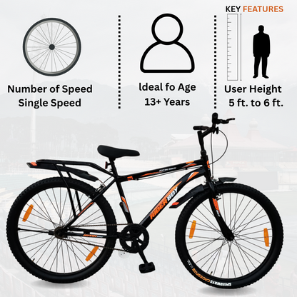 RIDERBOY City Bike 26 inchi Black