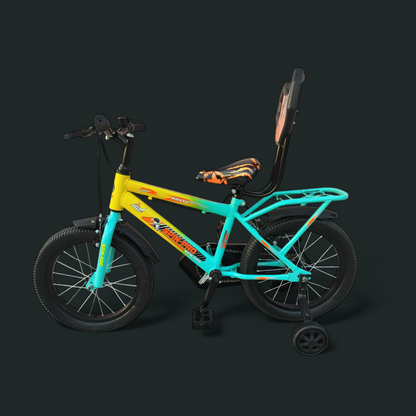 RIDERBOY 16T Cycle for Kids 3 to 7 Years - Bike for Boys and Girls - 85% Green, Orange Rigid