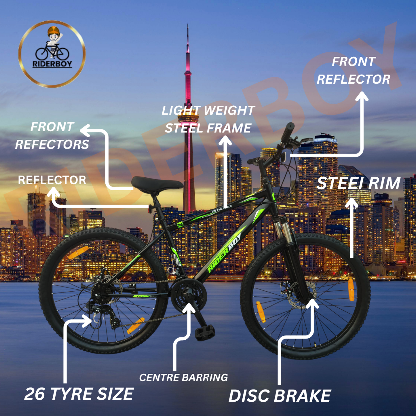 RIDERBOY Mountain Cycle 21 Gear Black