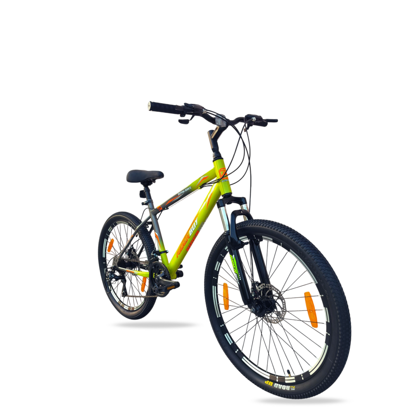 RIDERBOY MTB PRO 21 SPEED DUAL DISC /Hardtail 26 T (inch) Mountain Cycle (21 Gear, Green Grey, Only Front Suspension)