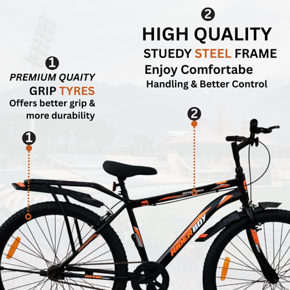 RIDERBOY City Bike 26 inchi Black
