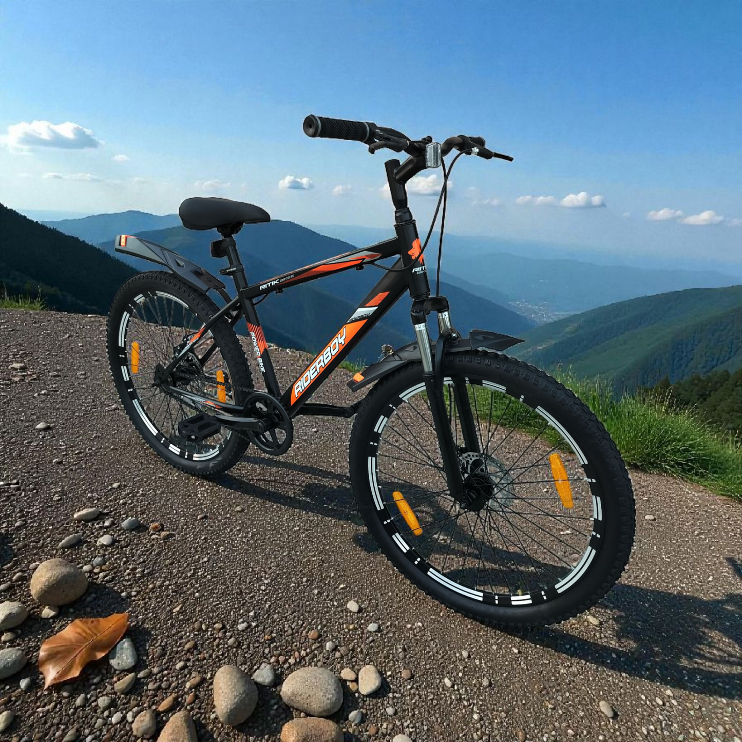 RIDERBOY MTB 26T With Front and Disc Mat Black 26 T (inch) Mountain Cycle (Single Speed, Green, Grey