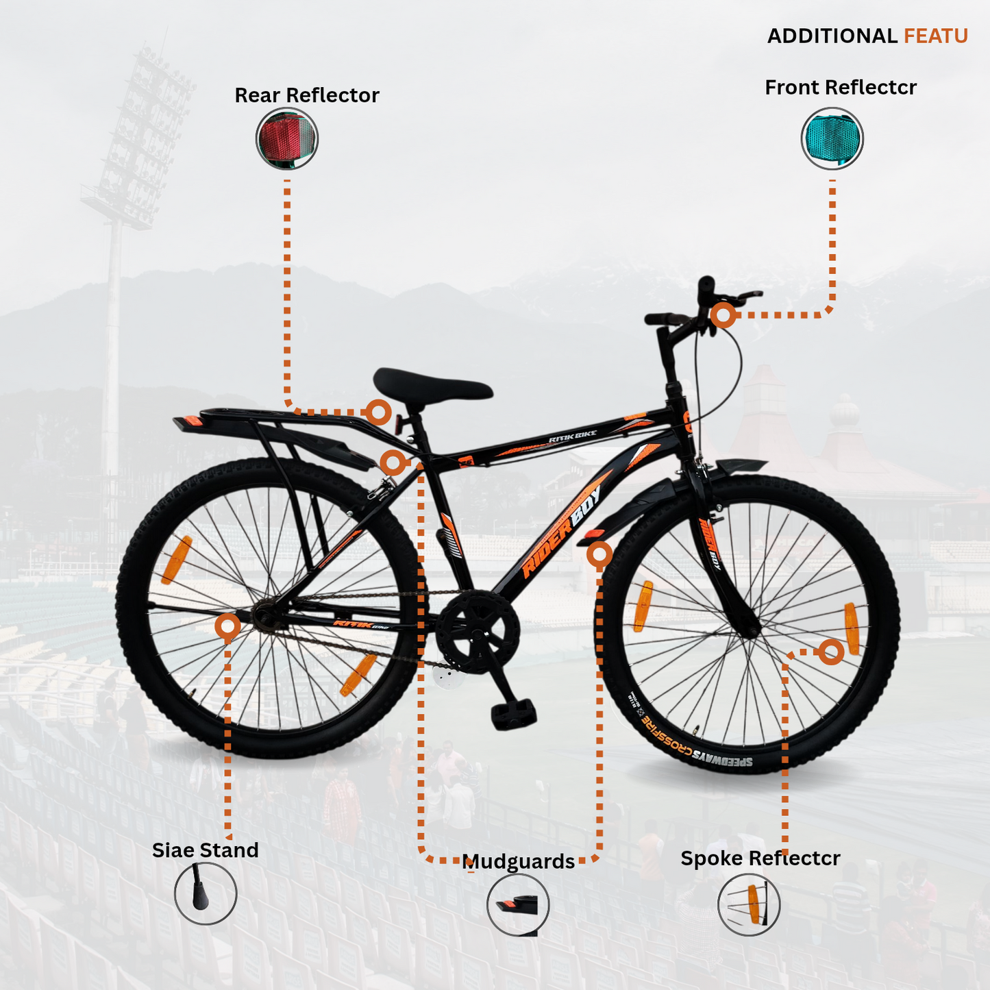 RIDERBOY City Bike 26 inchi Black