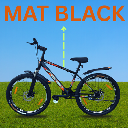 RIDERBOY MTB 26T With Front and Disc Mat Black 26 T (inch) Mountain Cycle (Single Speed, Green, Grey