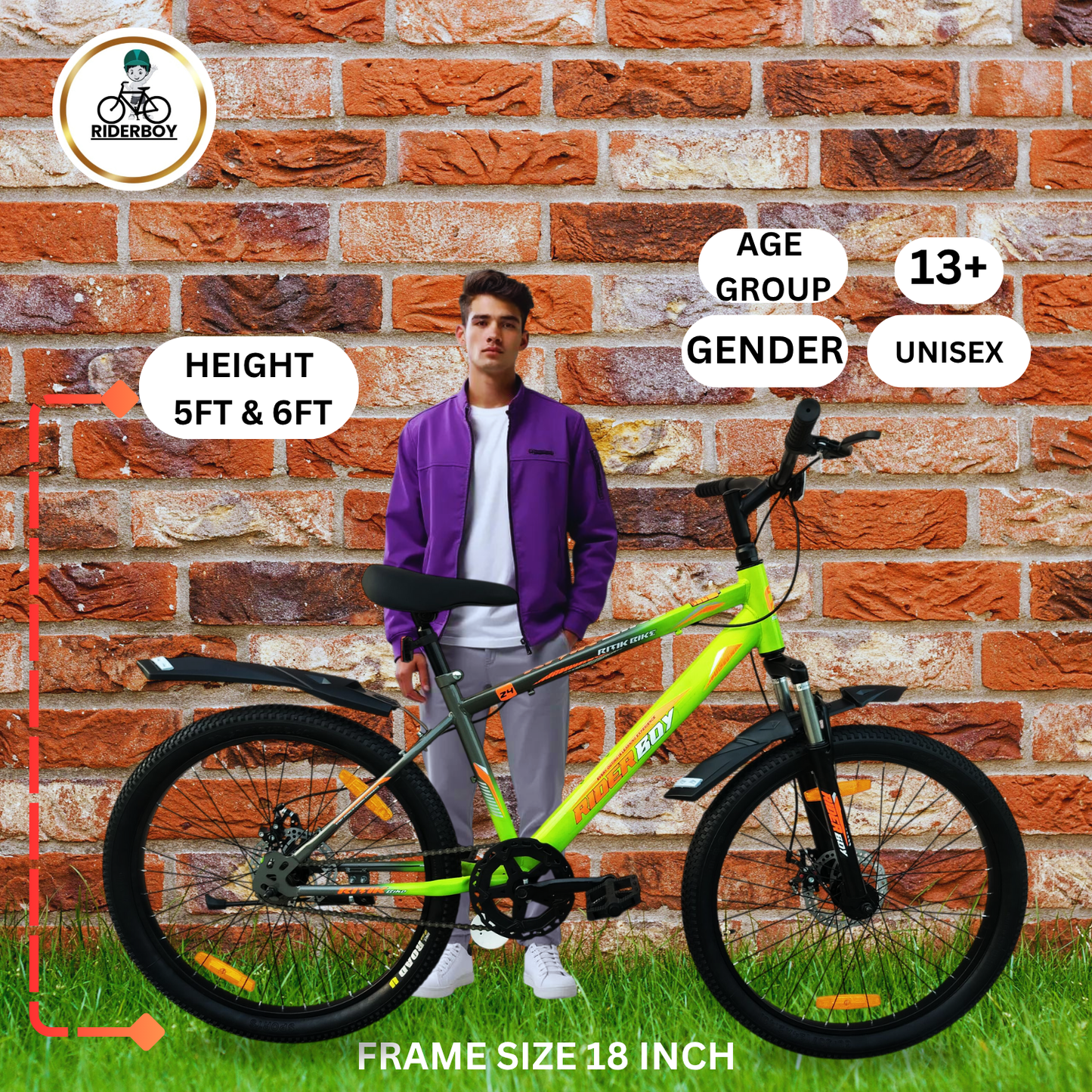 RIDERBOY BMX 24T With Front and Disc Brake and Complete Accessories